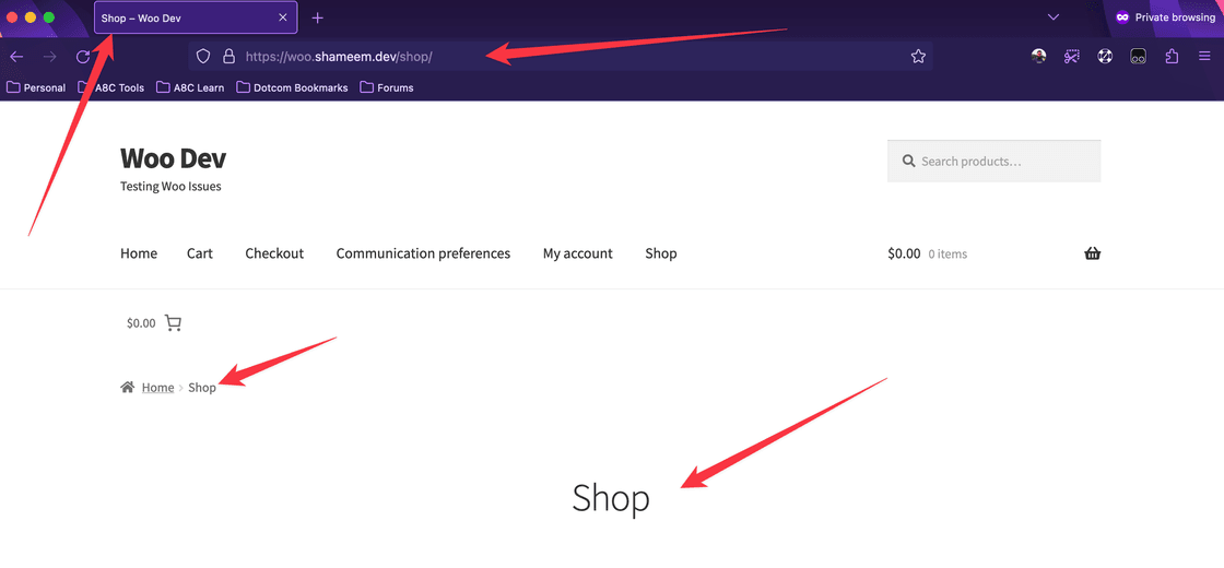 WooCommerce Shop Page Title