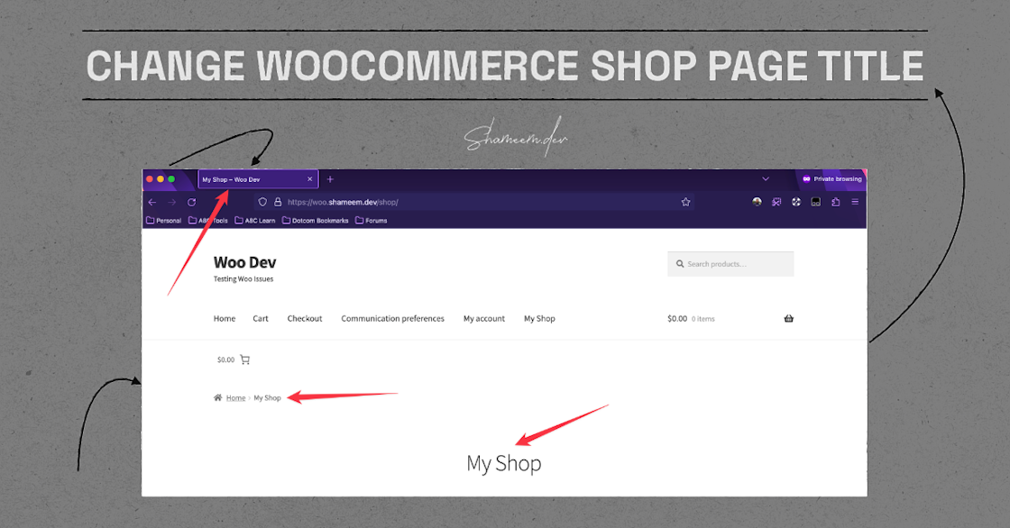 Change the WooCommerce Shop Page Title